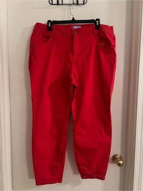 Draper James RSVP Women’s Red Cropped Skinny Jeans Size 20W Stretch Plus Size